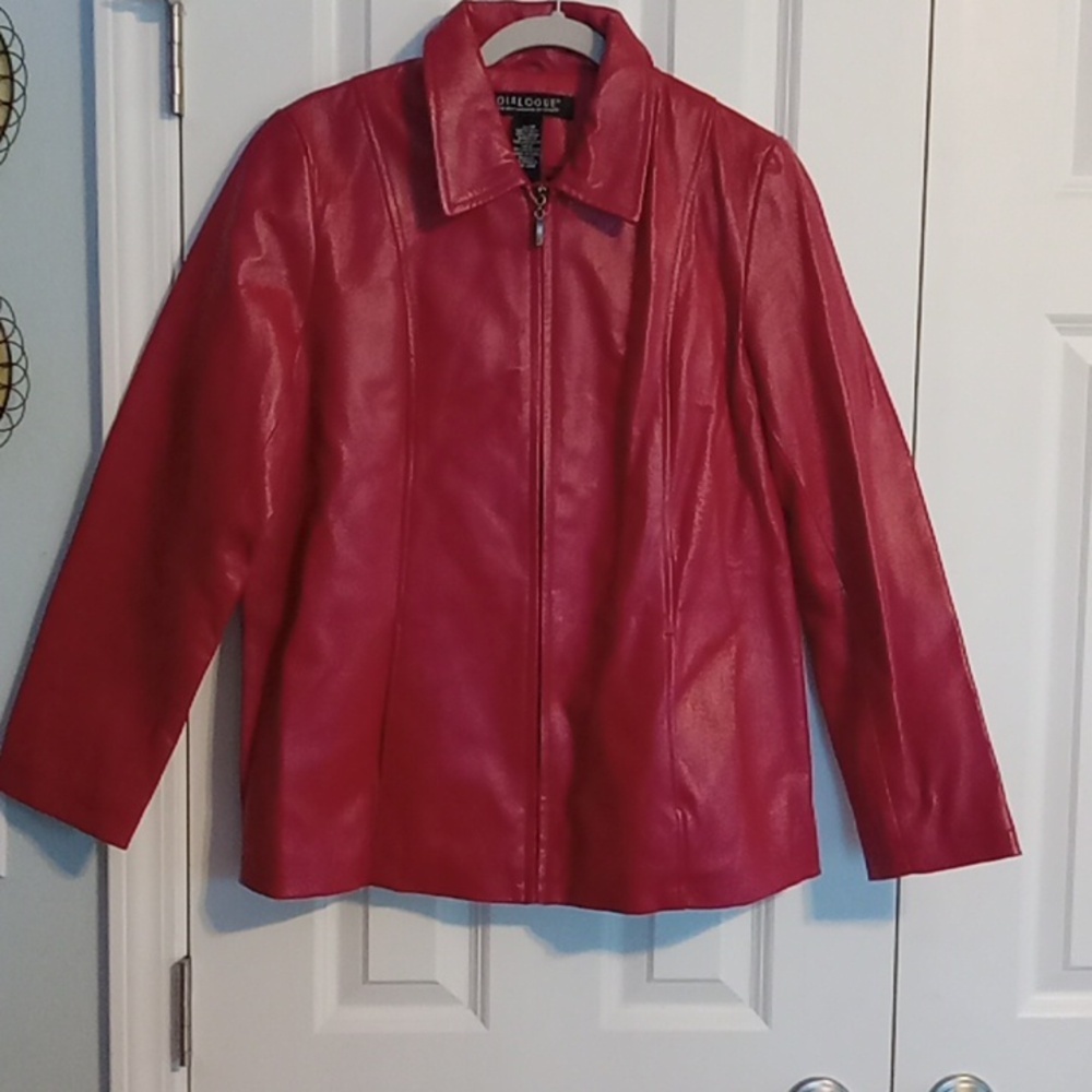 Dialogue Vintage Red Leather Women's Jacket